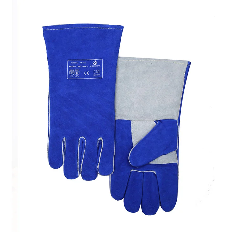 Kraftige blå og grå stavsvejsehandsker