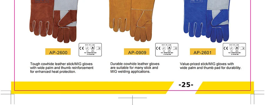 Heavy Duty Coffee And Grey Stick Welding Gloves